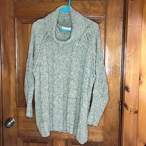 Moon & Madison Green Cable Knit Turtleneck Sweater Size Large